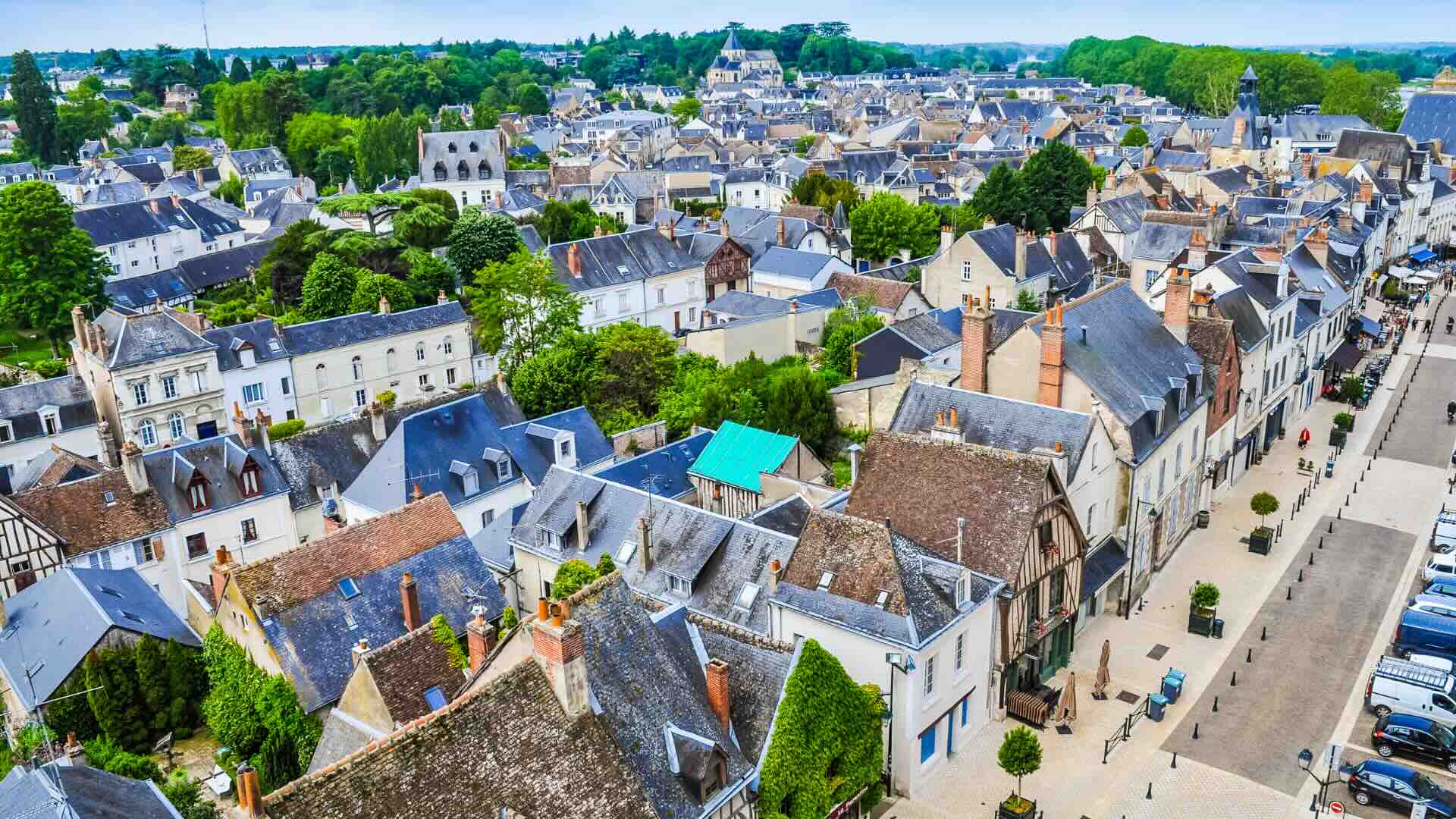 Vue aérienne d'un village